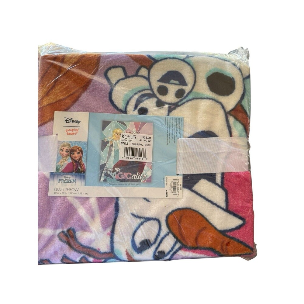 New Disney Frozen Jumping Beans Blanket 50X60" Keep the Magic Alive Anna Olaf
